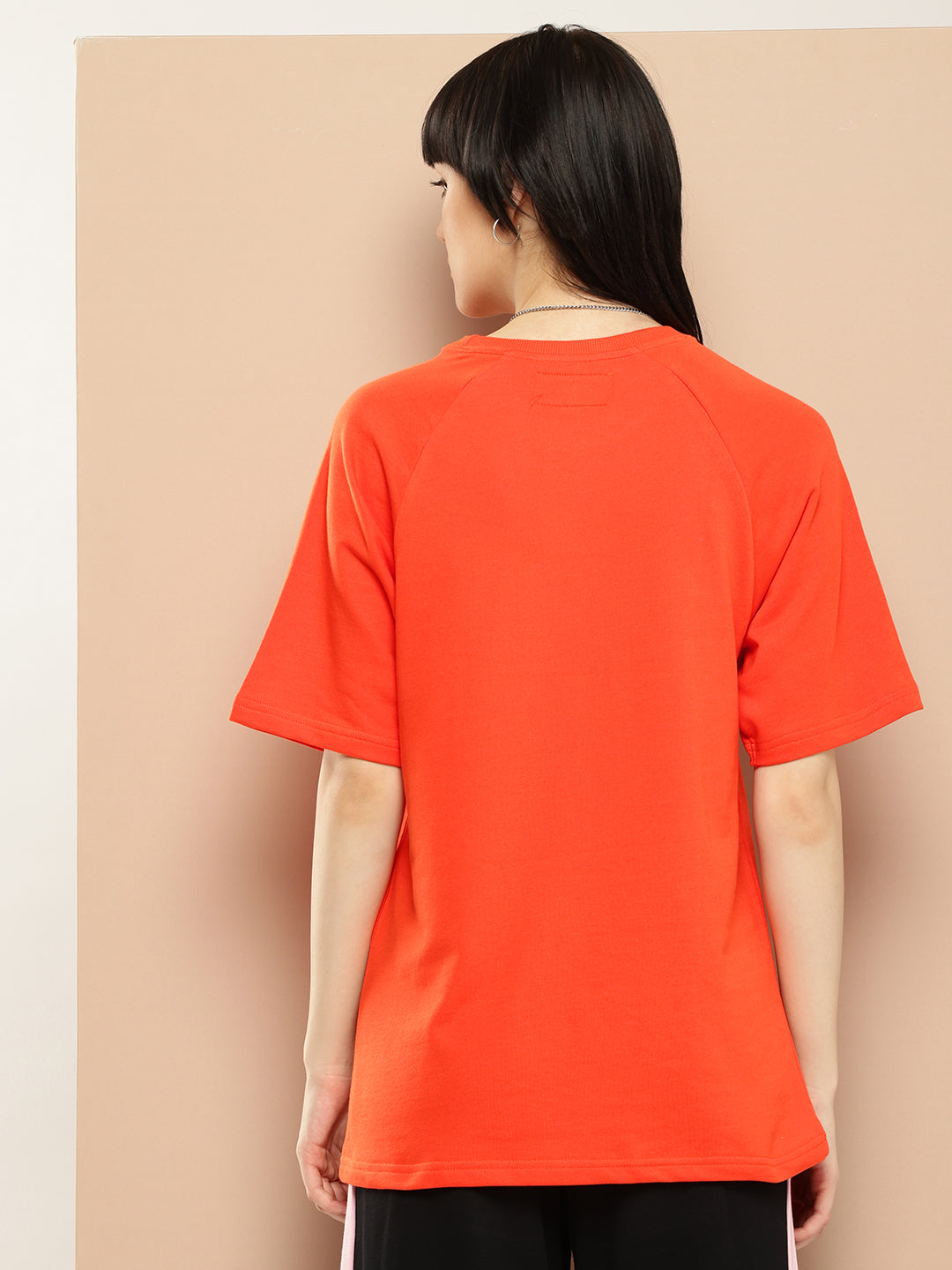 Womens Half Sleeve Round Neck Solid Oversized Fit Tshirts
