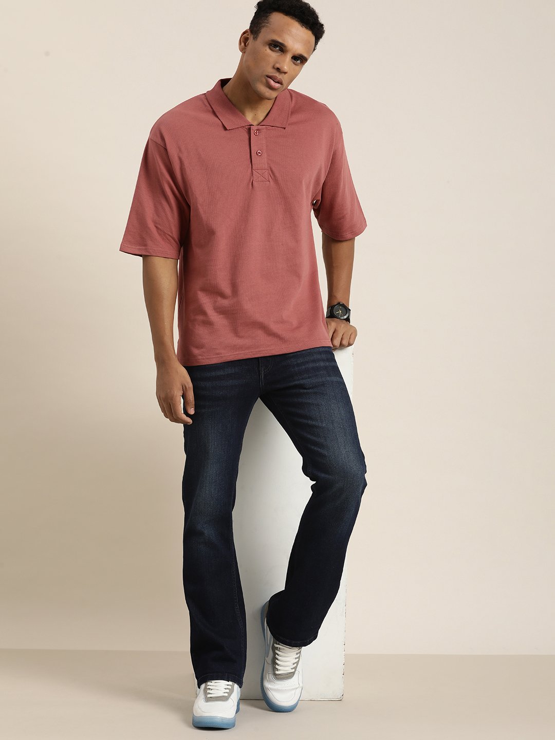 Mens Half Sleeve Oversized Fit Polo T-Shirts
