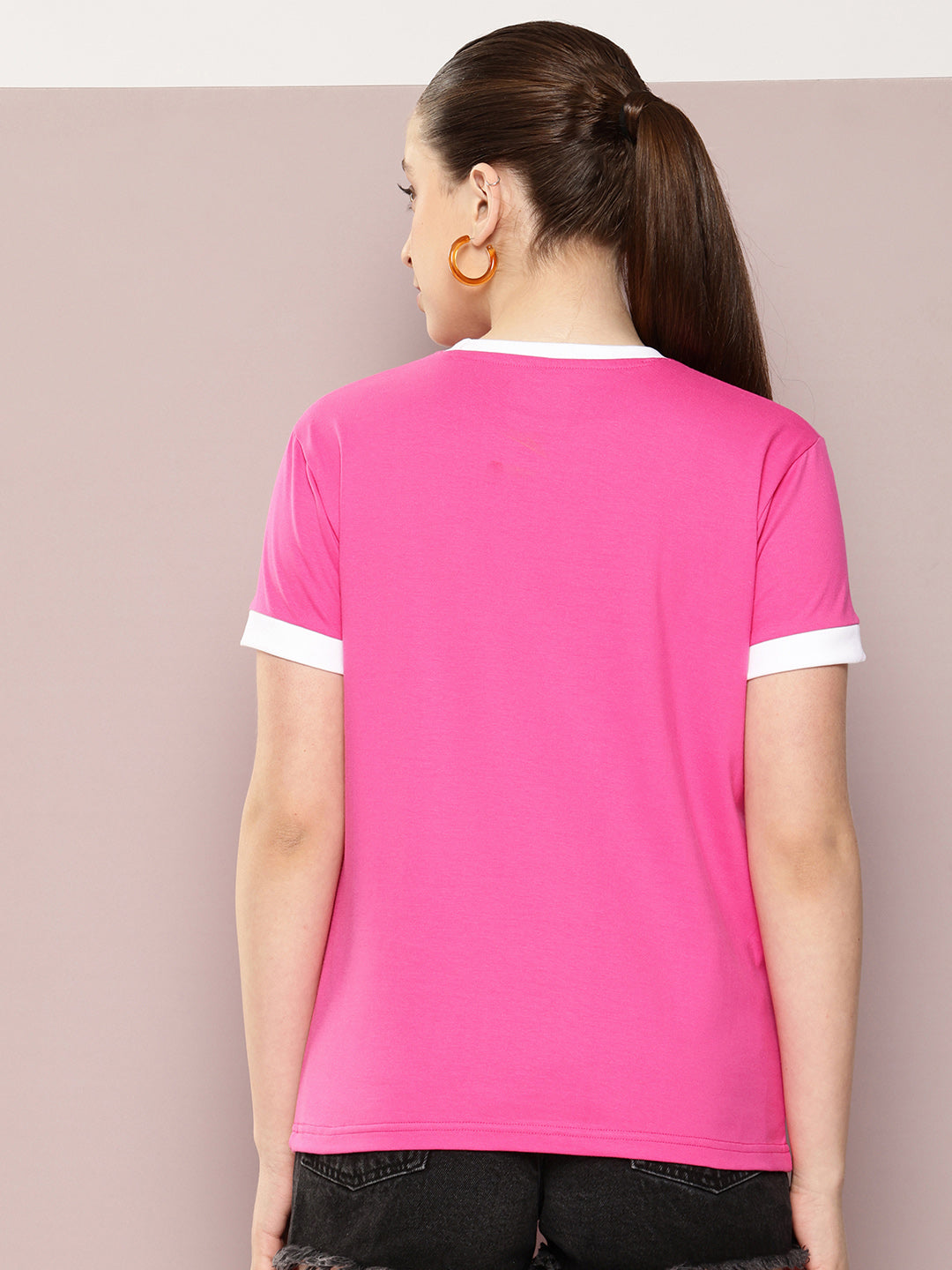 Womens Half Sleeve Round Neck Printed Regular Fit Tshirts