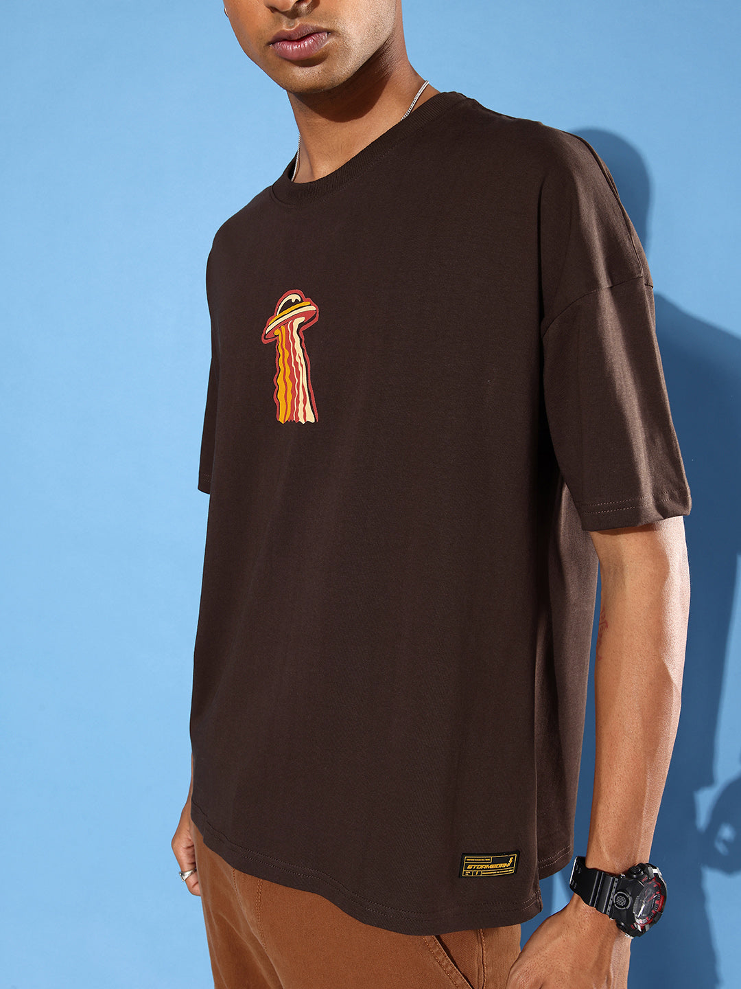 Mens Half Sleeve Drop Shoulder Printed Oversized Fit T-Shirts