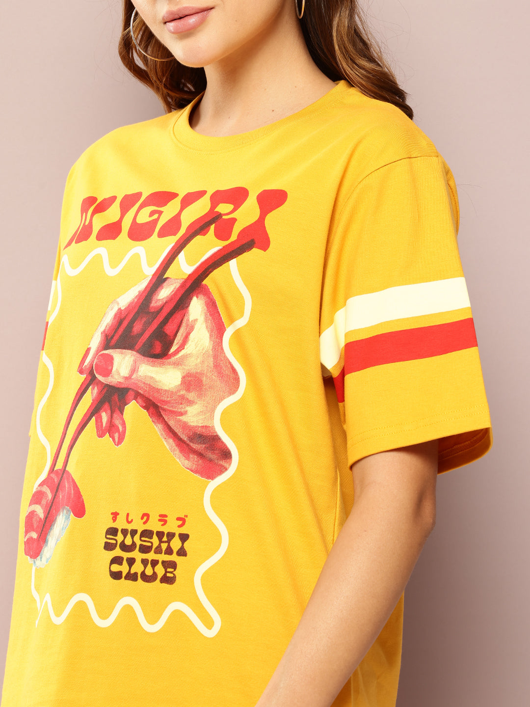 Womens Short Sleeve Printed Oversized Fit Tshirt