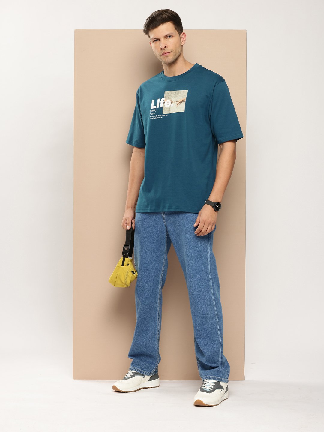 Mens Half Sleeve Round Neck Oversized Fit T-Shirts