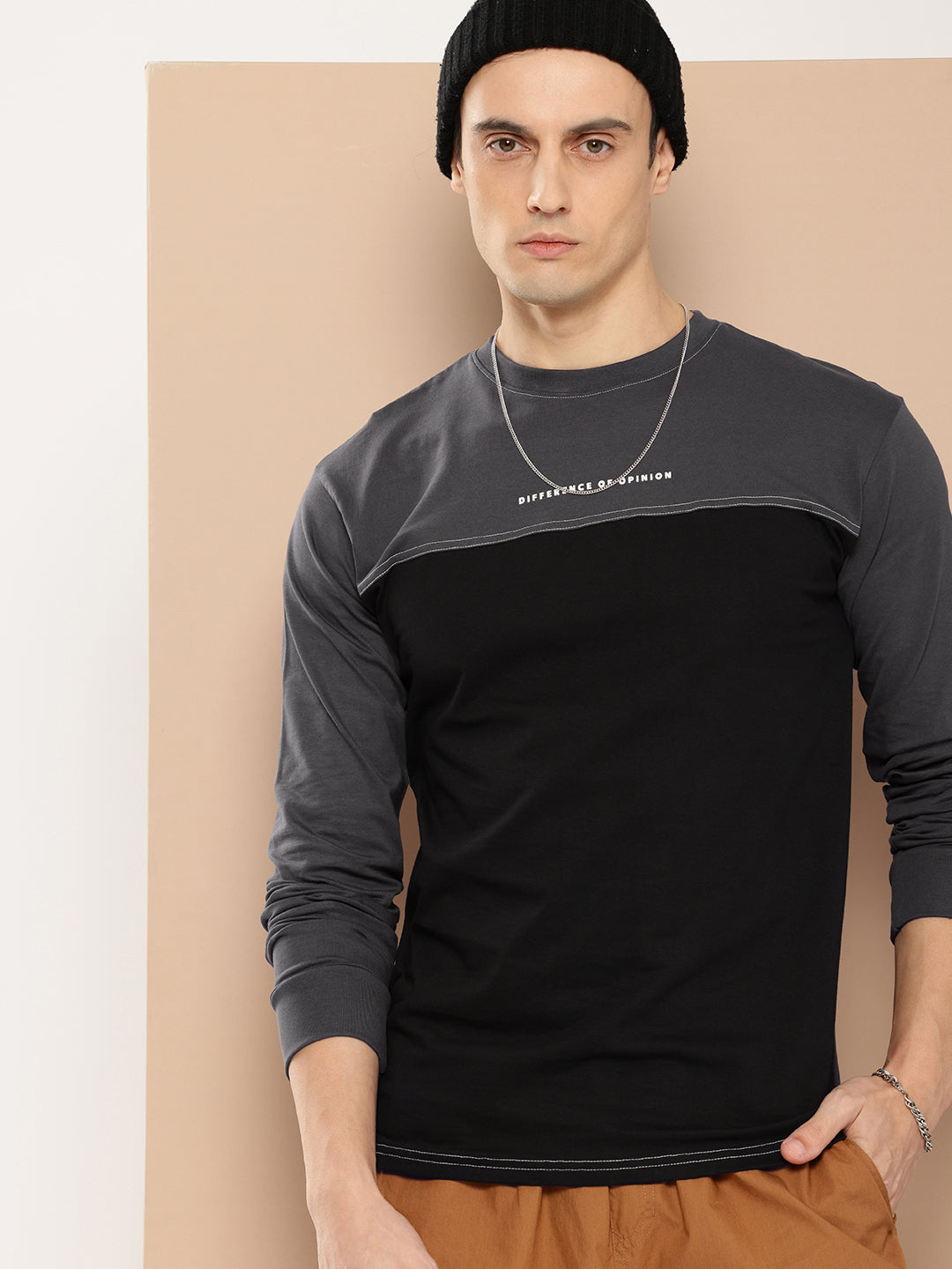 Mens Full Sleeve Round Neck Printed Regular Fit Tshirts