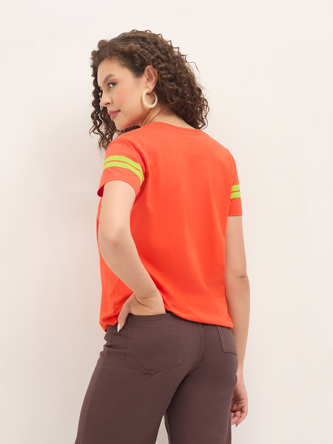 Womens Half Sleeve Round Neck Printed Boxy Fit Tshirts