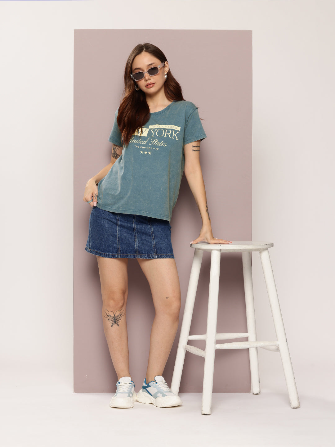 Womens Half Sleeve Round Neck Printed Boxy Fit Tshirts