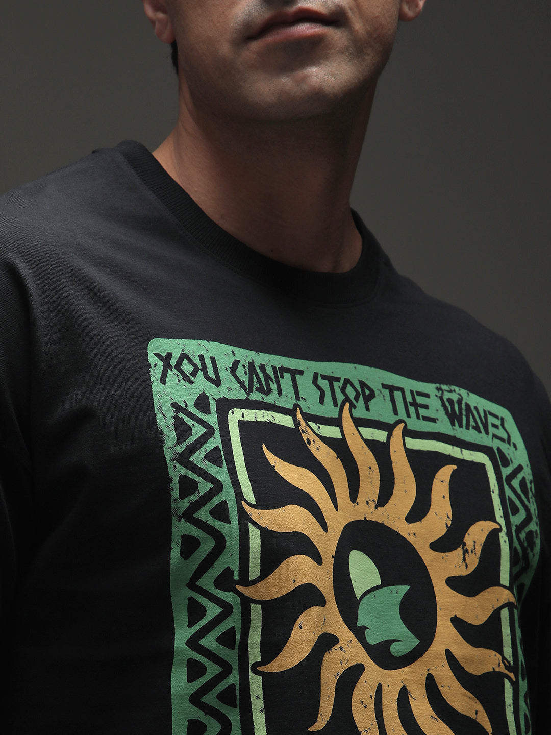 Mens Half Sleeve Drop Shoulder Printed Oversized Fit T-Shirts