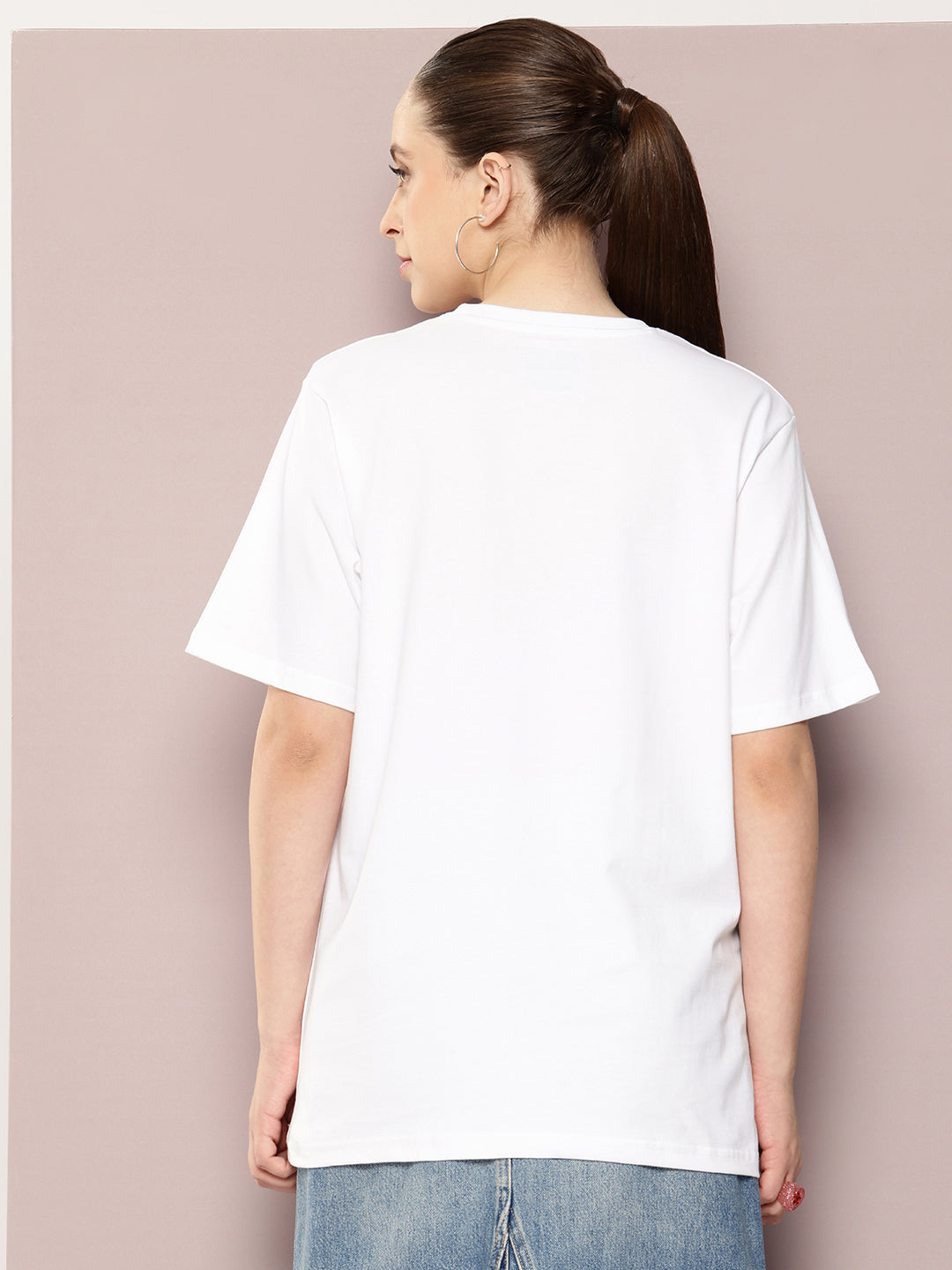 Womens Half Sleeve Round Neck Printed Oversized Fit Tshirts