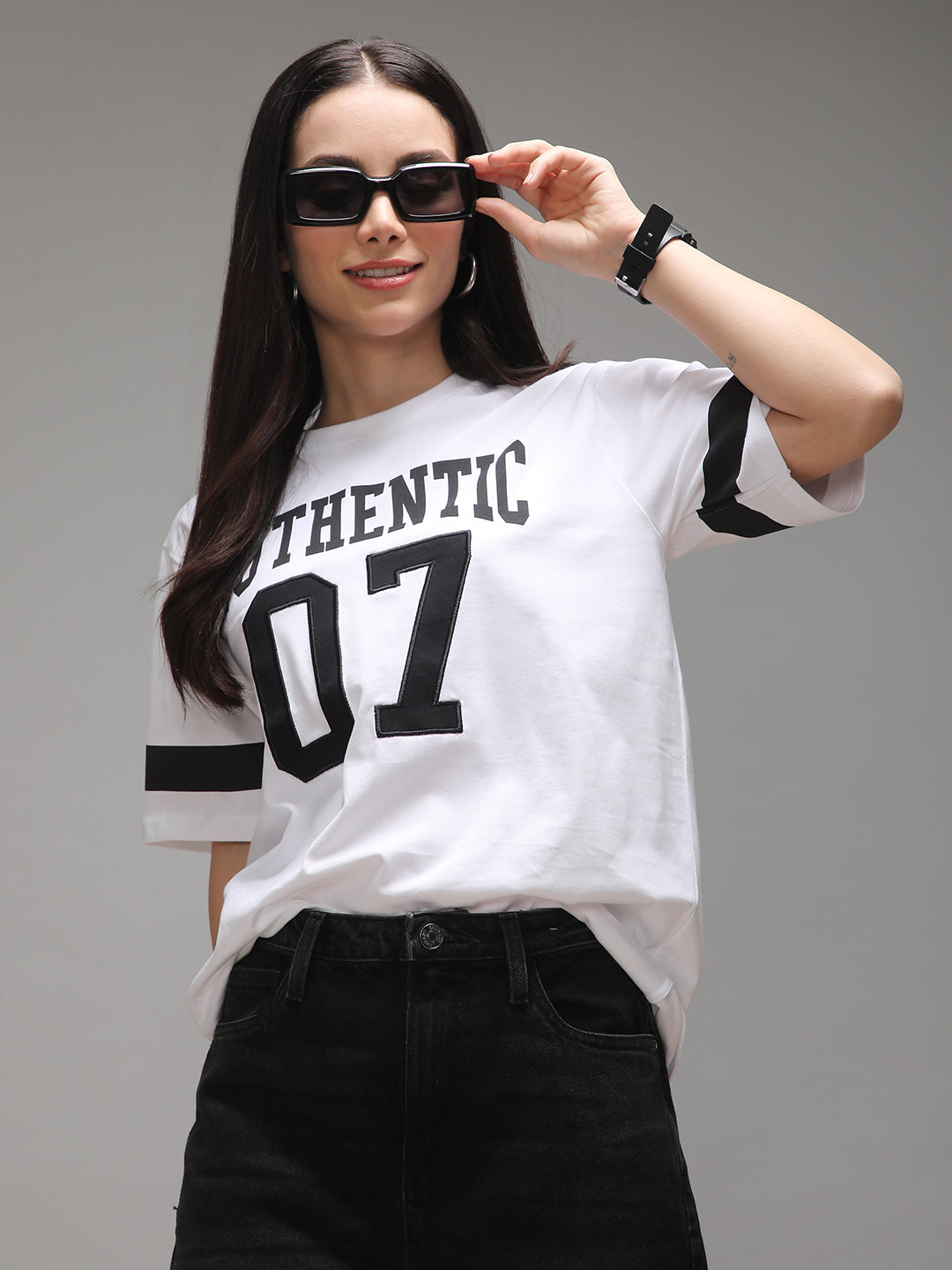 Womens Half Sleeve Round Neck Printed Oversized Fit Tshirts