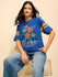 Womens Printed Oversized Fit Cotton T-Shirt