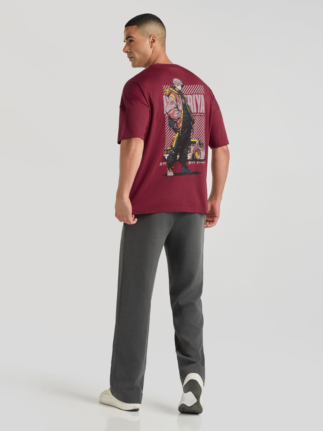 Mens Printed Oversized Half Sleeve Round Neck Tshirt