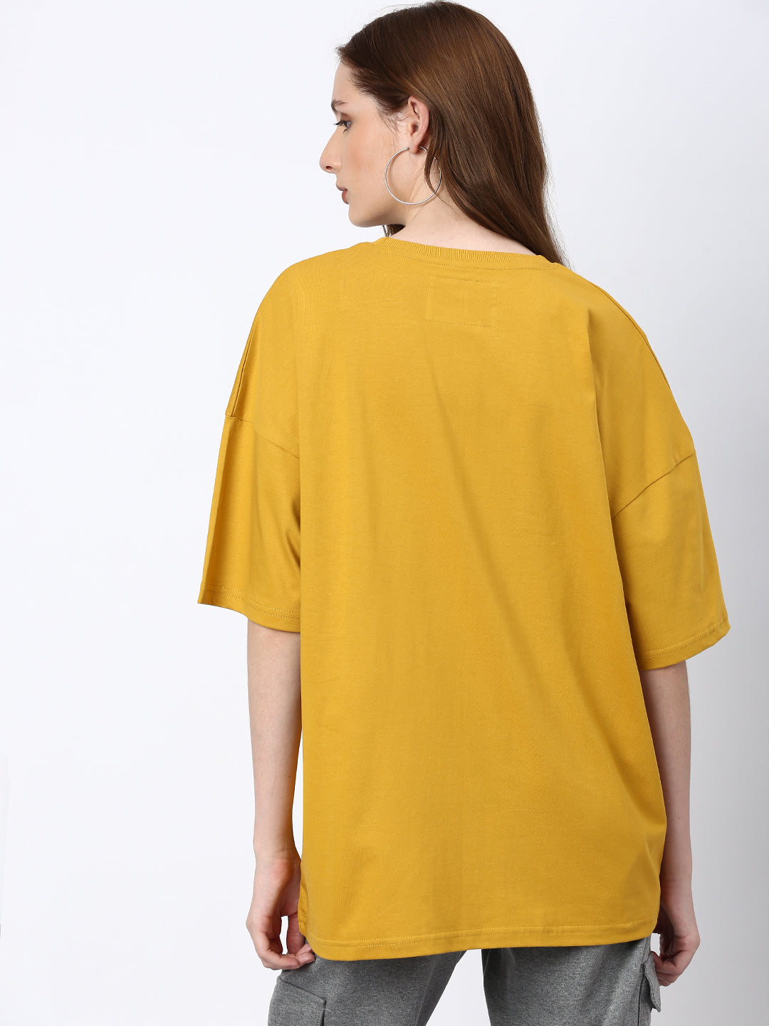 Womens Half Sleeve Drop Shoulder Printed Oversized Fit T-Shirts