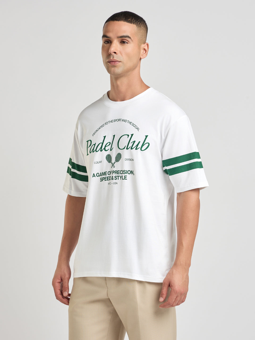 Mens Printed Oversized Half Sleeve Round Neck Tshirt