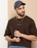 Mens Half Sleeve Round Neck All-Over Printed Oversized Fit Tshirts