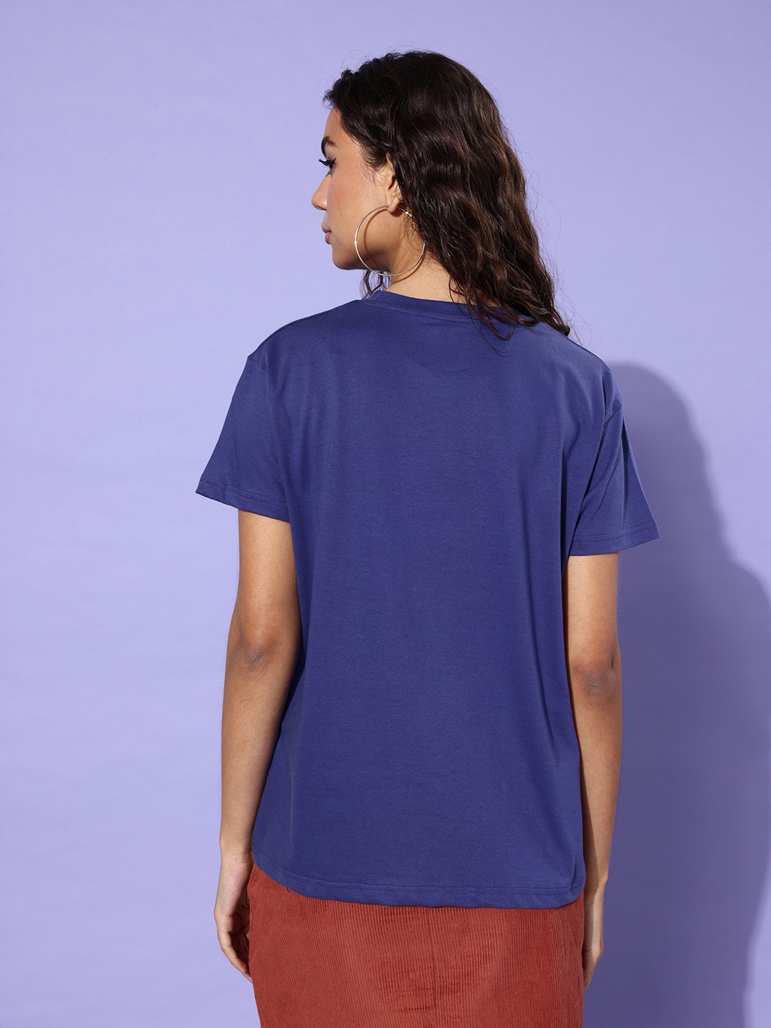 Womens Half Sleeve Round Neck Boxy Fit T-Shirts