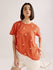 Womens Embroidery Boxy Regular Fit French Terry Cotton Tshirt