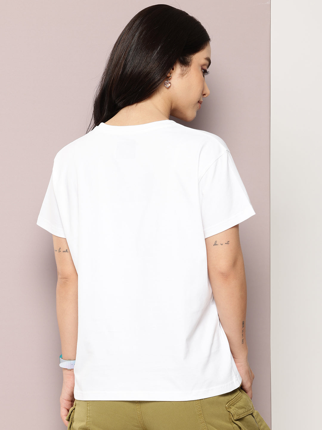 Womens Half Sleeve Round Neck Printed Boxy Fit Tshirts