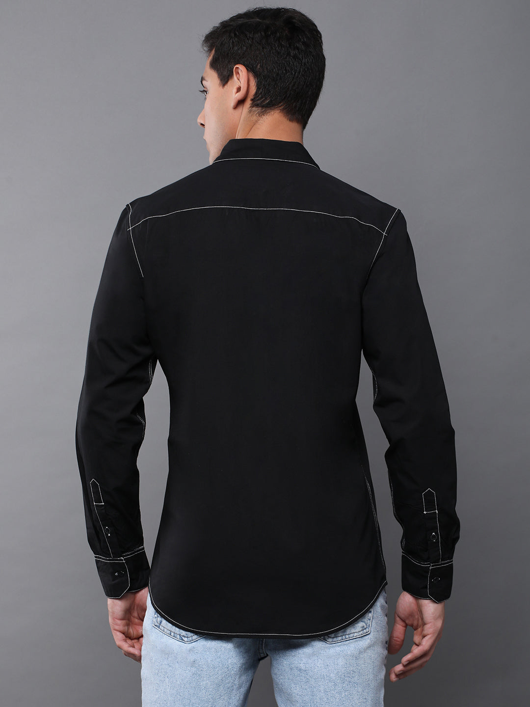 Men Plain Full Sleeve Casual Shirt With Pocket