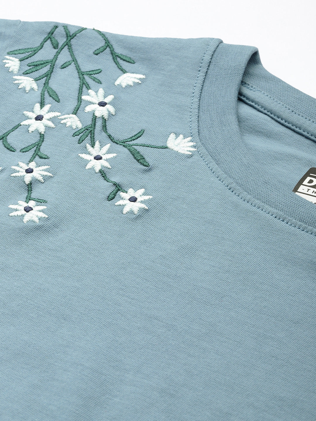 Womens Half Sleeve Round Neck Embroidery Regular Fit Tshirts