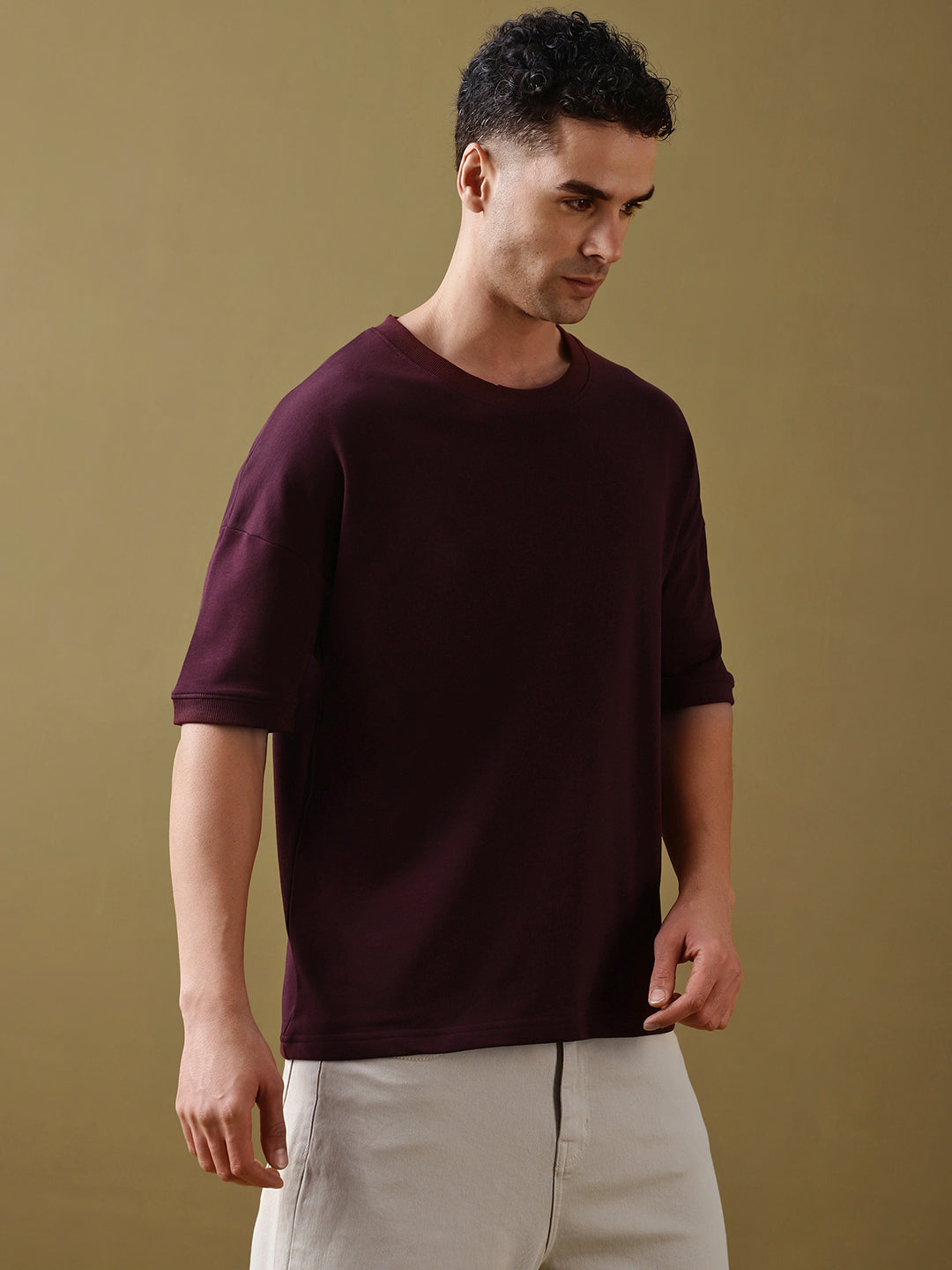 Mens Half Sleeve Round Neck Oversized Fit T-Shirts