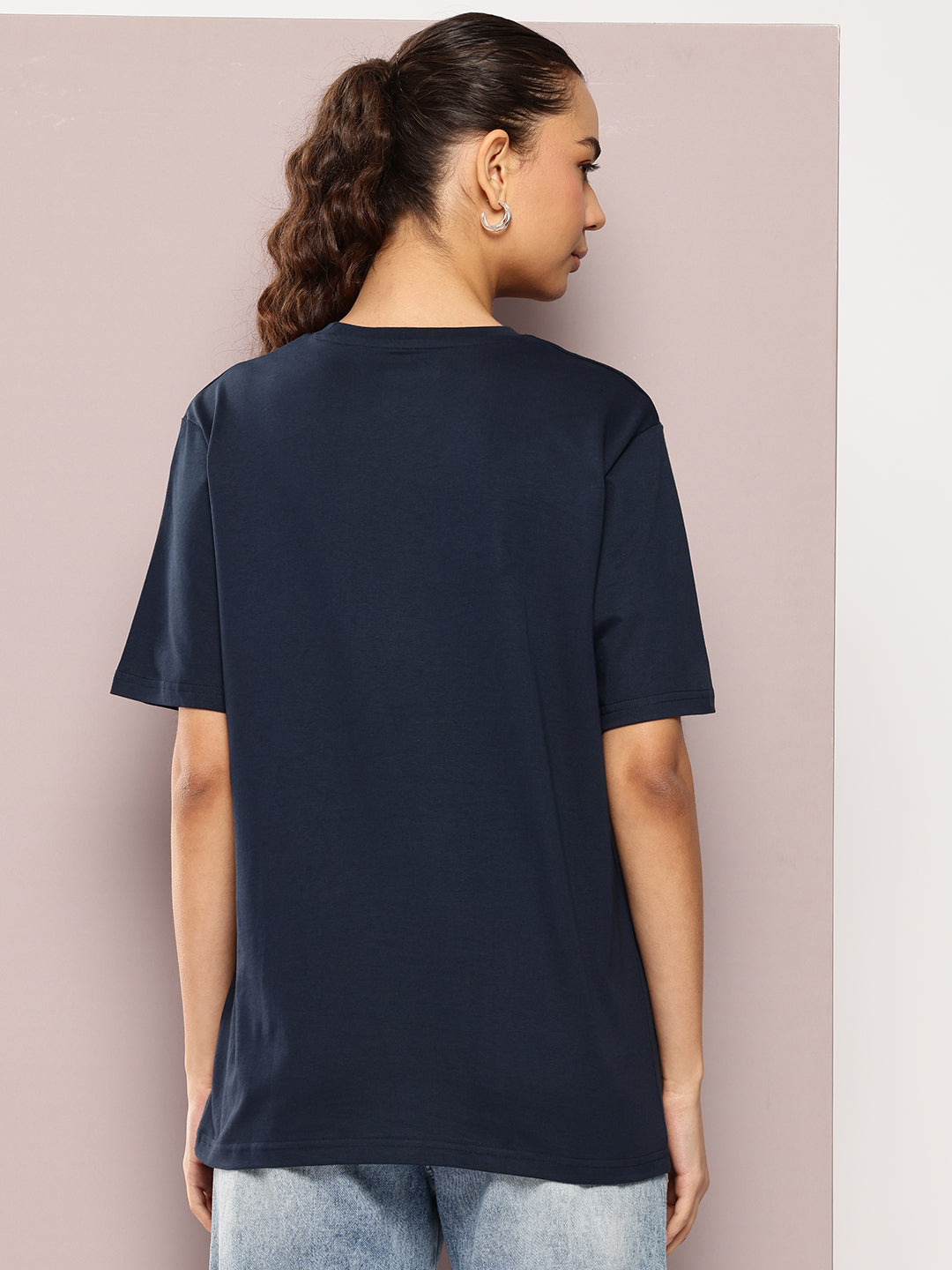 Womens Half Sleeve Round Neck Printed Oversized Fit Tshirts