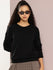 Womens Full Sleeve Round Neck Solid Relaxed Fit Tshirts