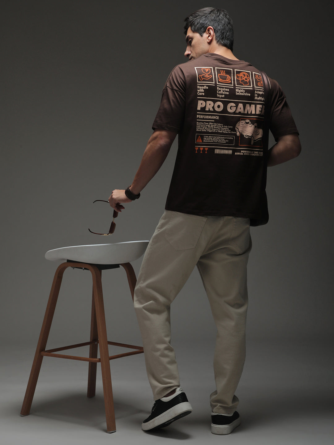 Mens Half Sleeve Drop Shoulder Printed Oversized Fit T-Shirts