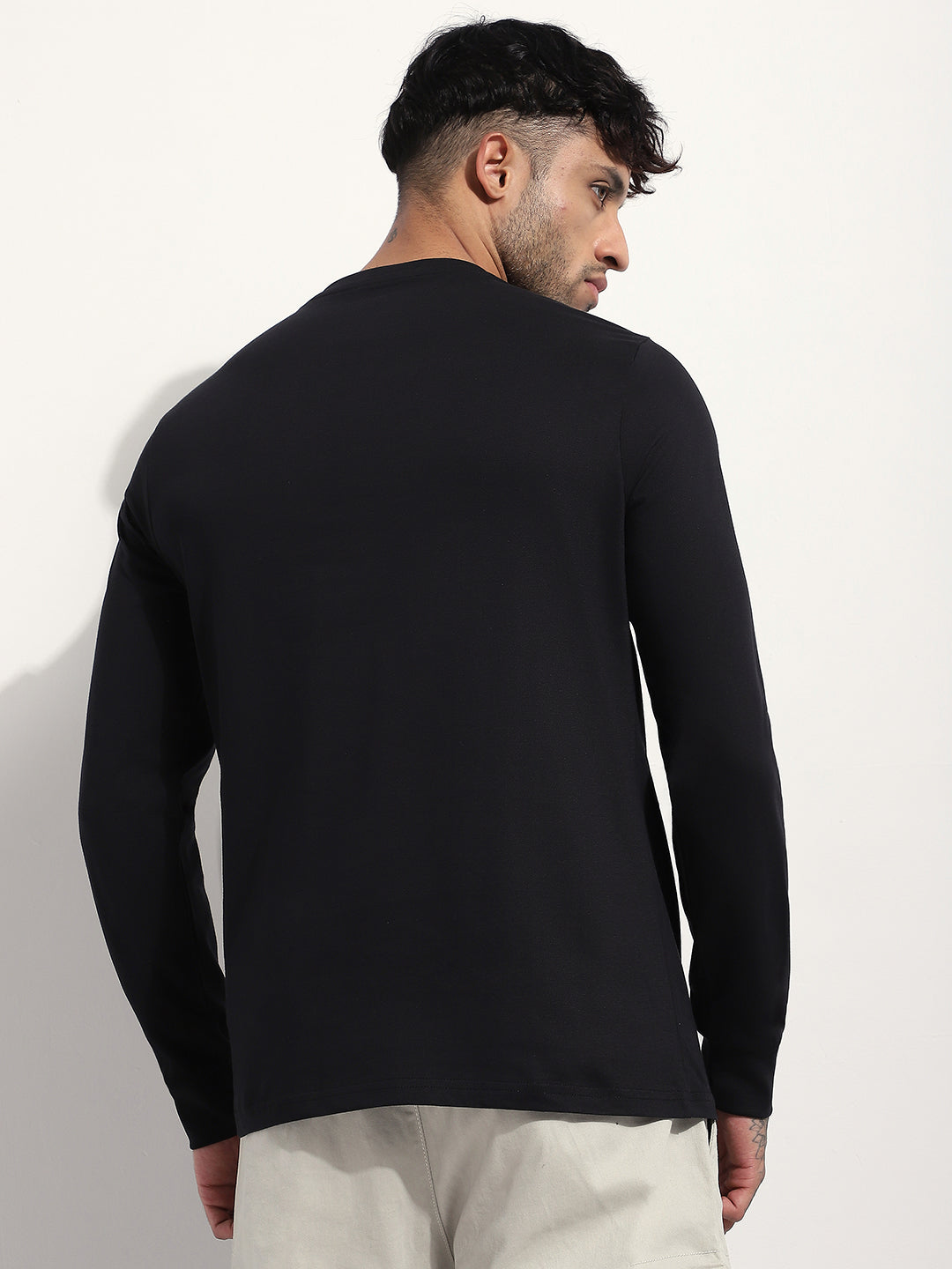 Mens Full Sleeve Round Neck Printed Regular Fit Tshirts