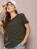 Womens Half Sleeve Round Neck All-Over Striped Boxy Fit Tshirts