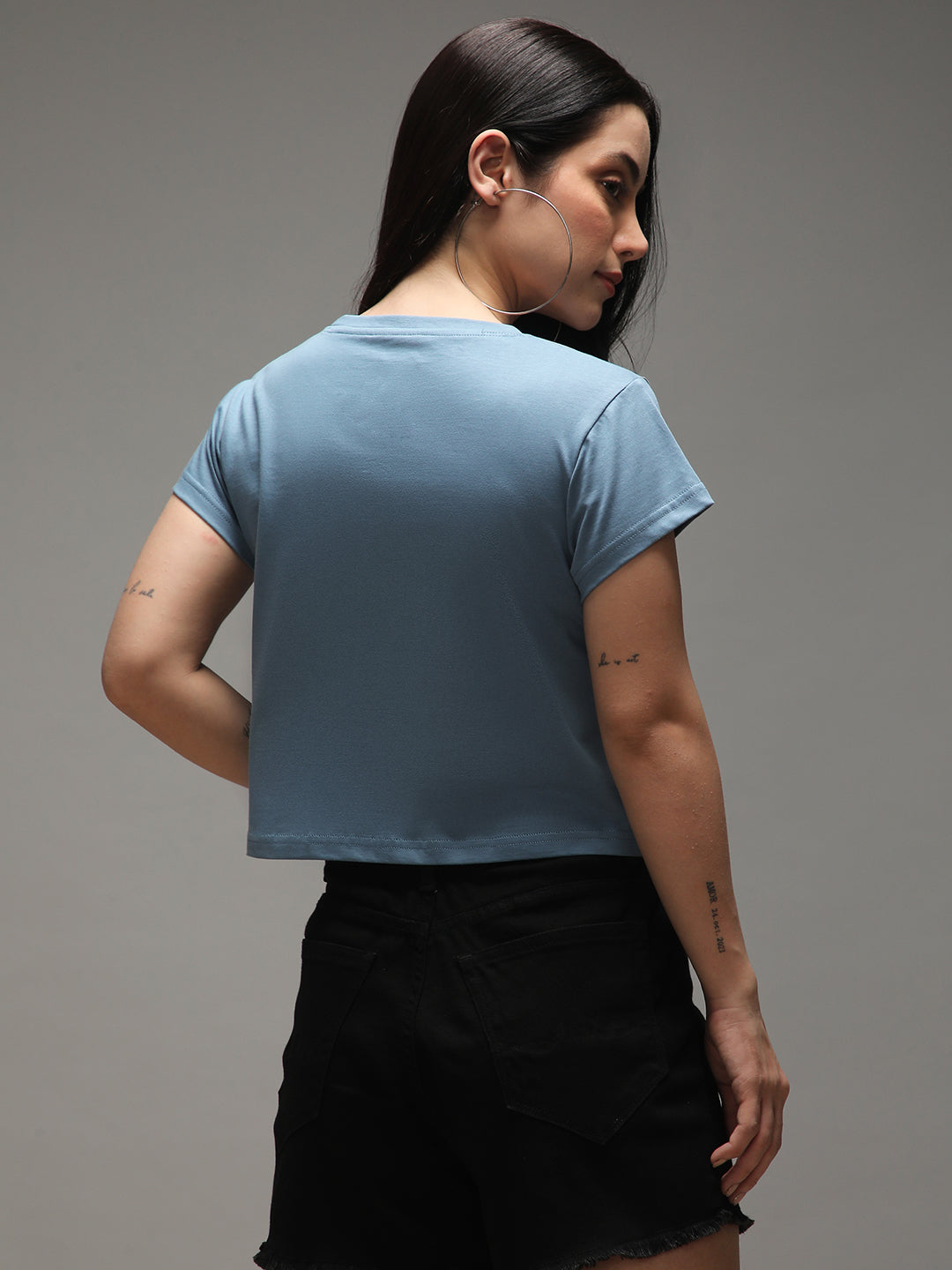 Womens Half Sleeve Round Neck Printed Regular Fit Tshirts