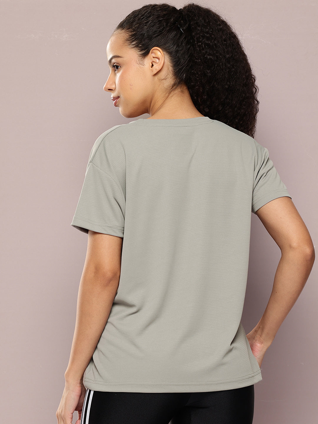Womens Half Sleeve Round Neck Solid Boxy Fit Tshirts