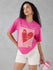 Womens Half Sleeve Puff Printed Oversized Fit Tshirt