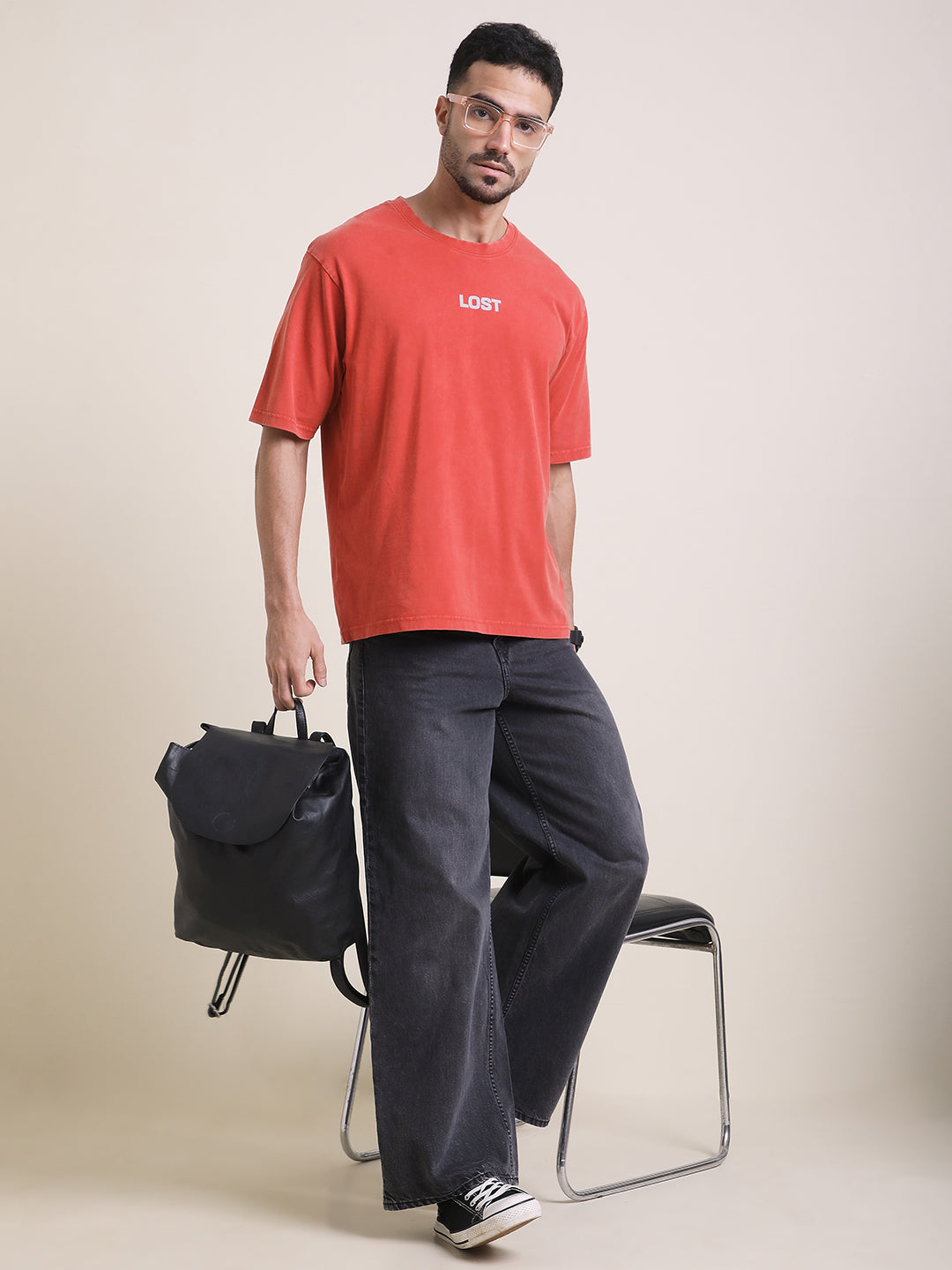 Mens Half Sleeve Round Neck Back Printed Oversized Fit Tshirts