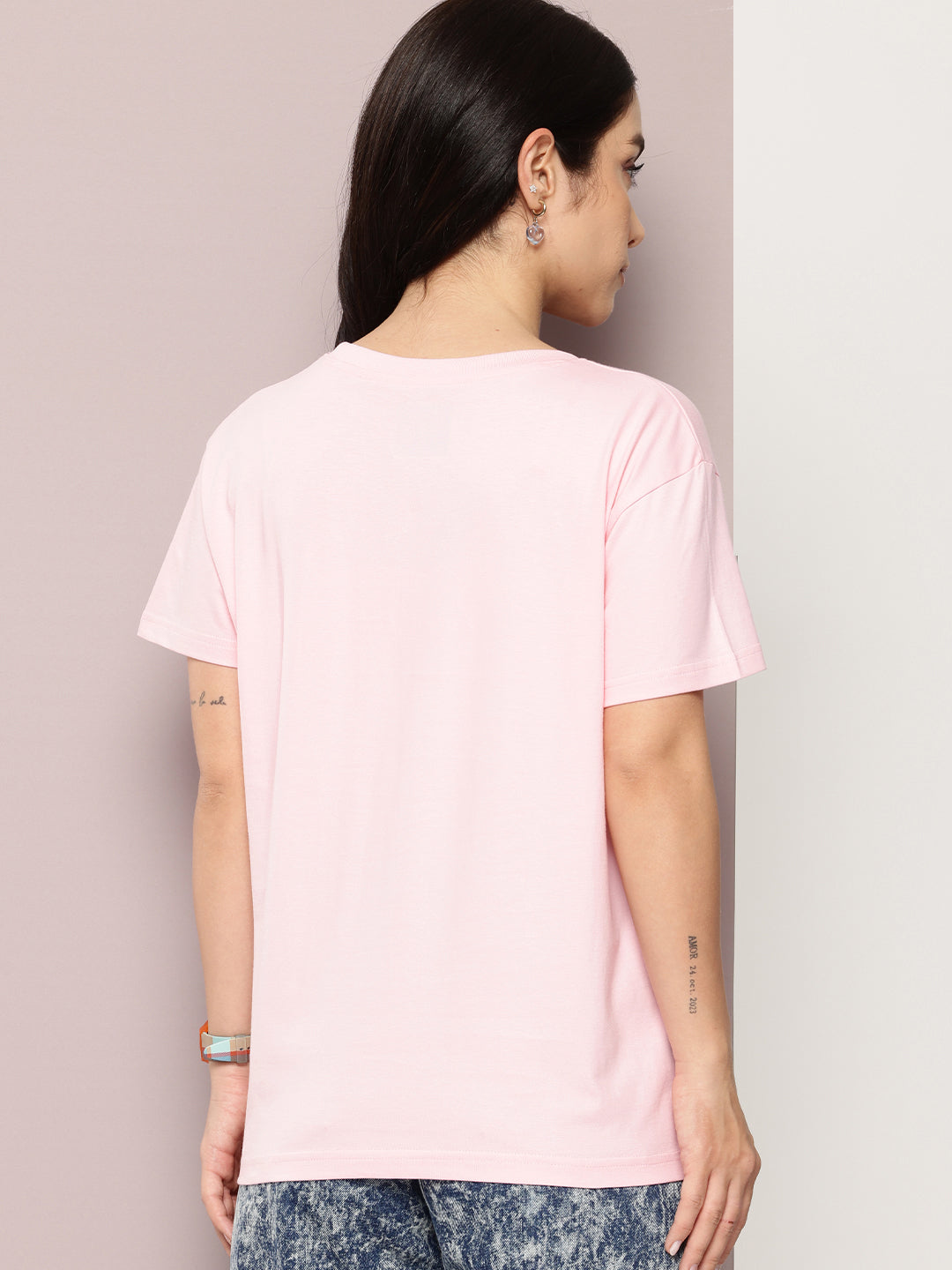Womens Half Sleeve Round Neck Printed Boxy Fit Tshirts