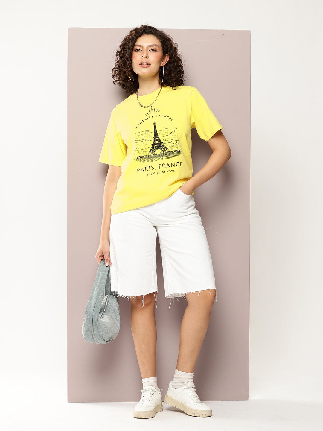 Womens Half Sleeve Round Neck Printed Oversized Fit Tshirts