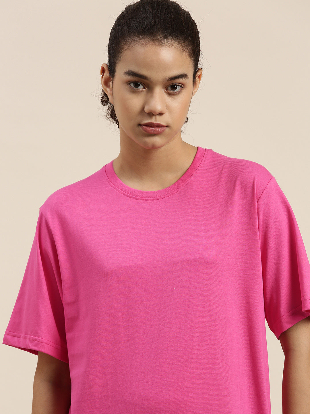 Womens Half Sleeve Round Neck Oversized Fit T-Shirts