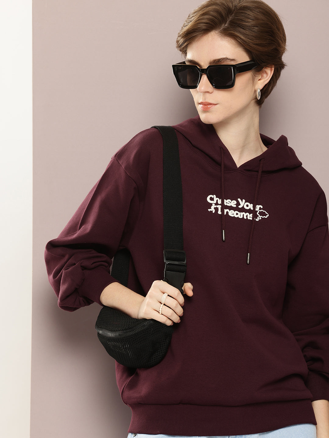 Womens Long Sleeve Oversized Hooded Sweatshirt