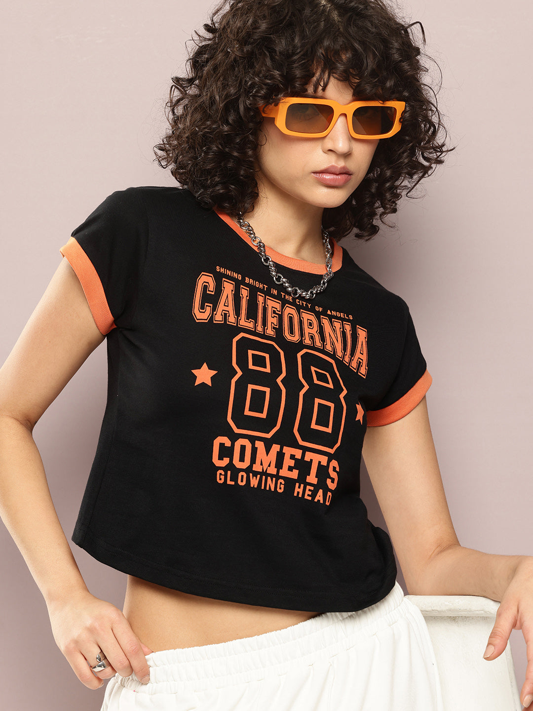 Womens Half Sleeve Round Neck Printed Regular Fit Tshirts