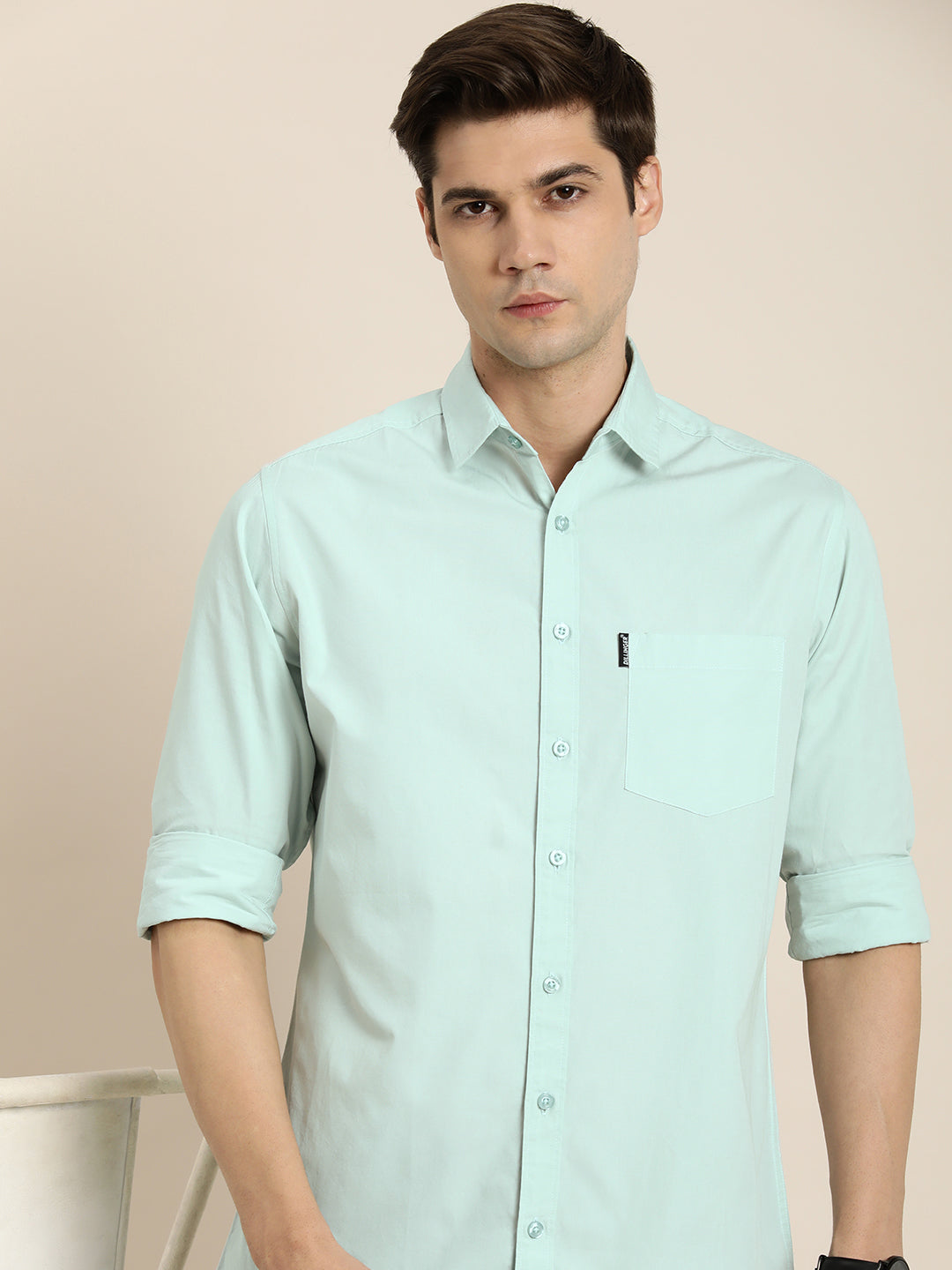 Mens Plain Full Sleeve Shirt With Pocket