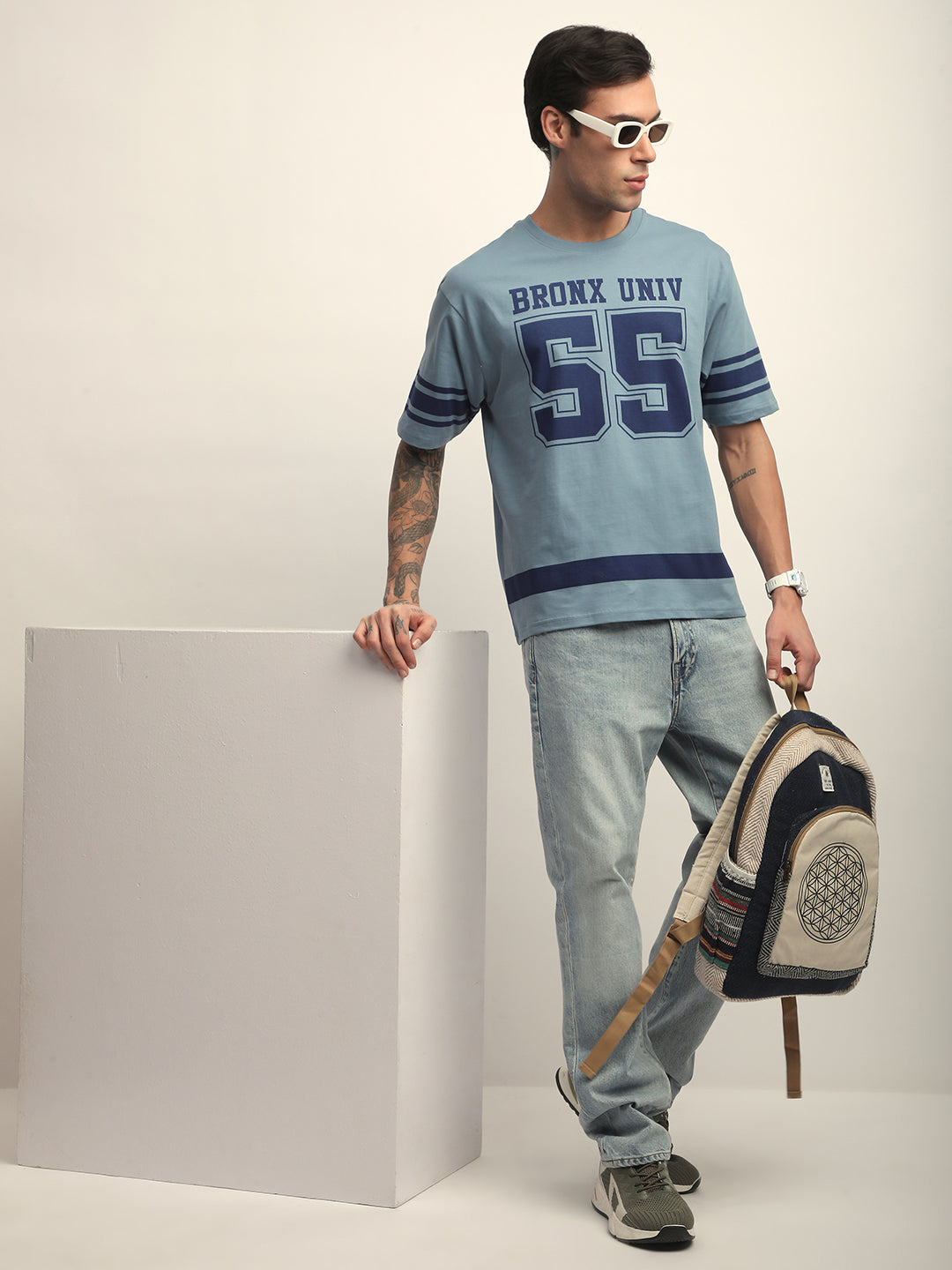 Mens Half Sleeve Round Neck Printed Oversized Fit Tshirts