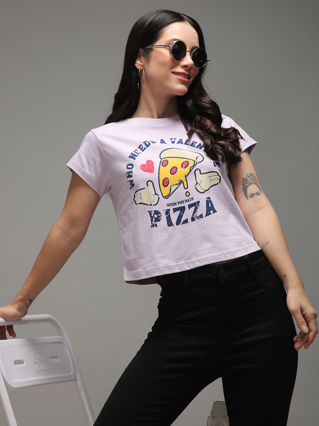 Womens Half Sleeve Round Neck Printed Regular Fit Tshirts