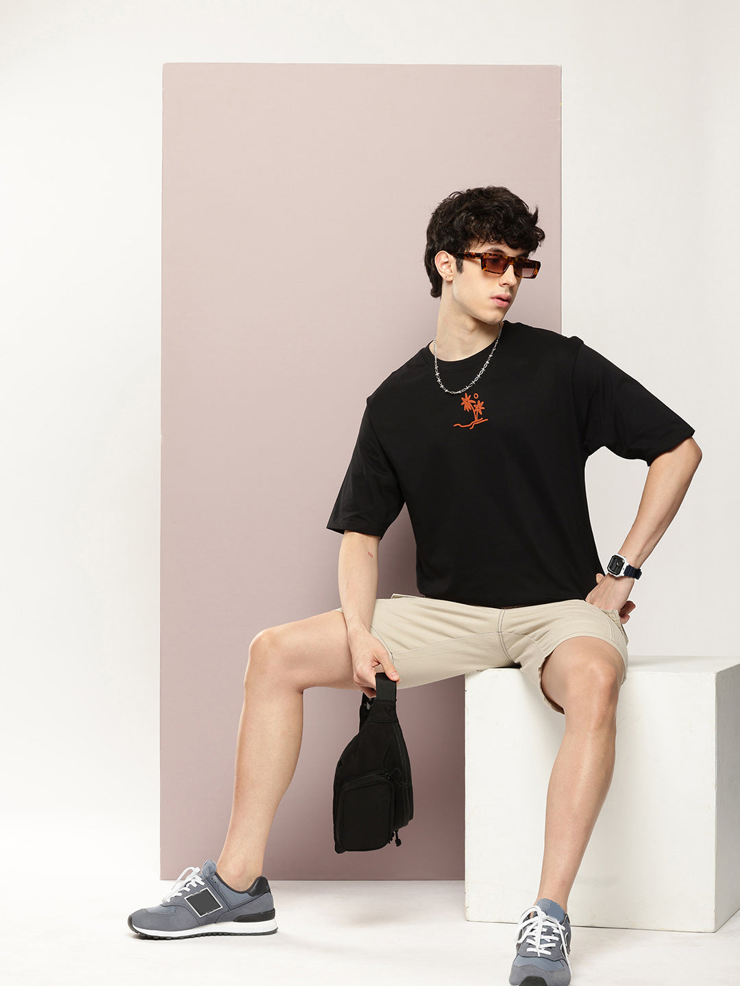 Mens Half Sleeve Round Neck Back Printed Oversized Fit Tshirts