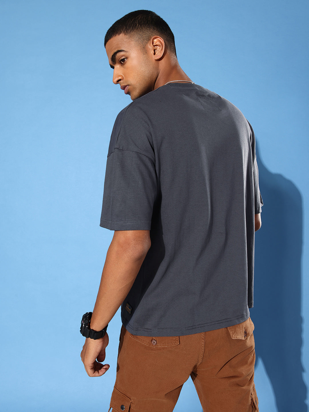 Mens Half Sleeve Drop Shoulder Printed Oversized Fit T-Shirts