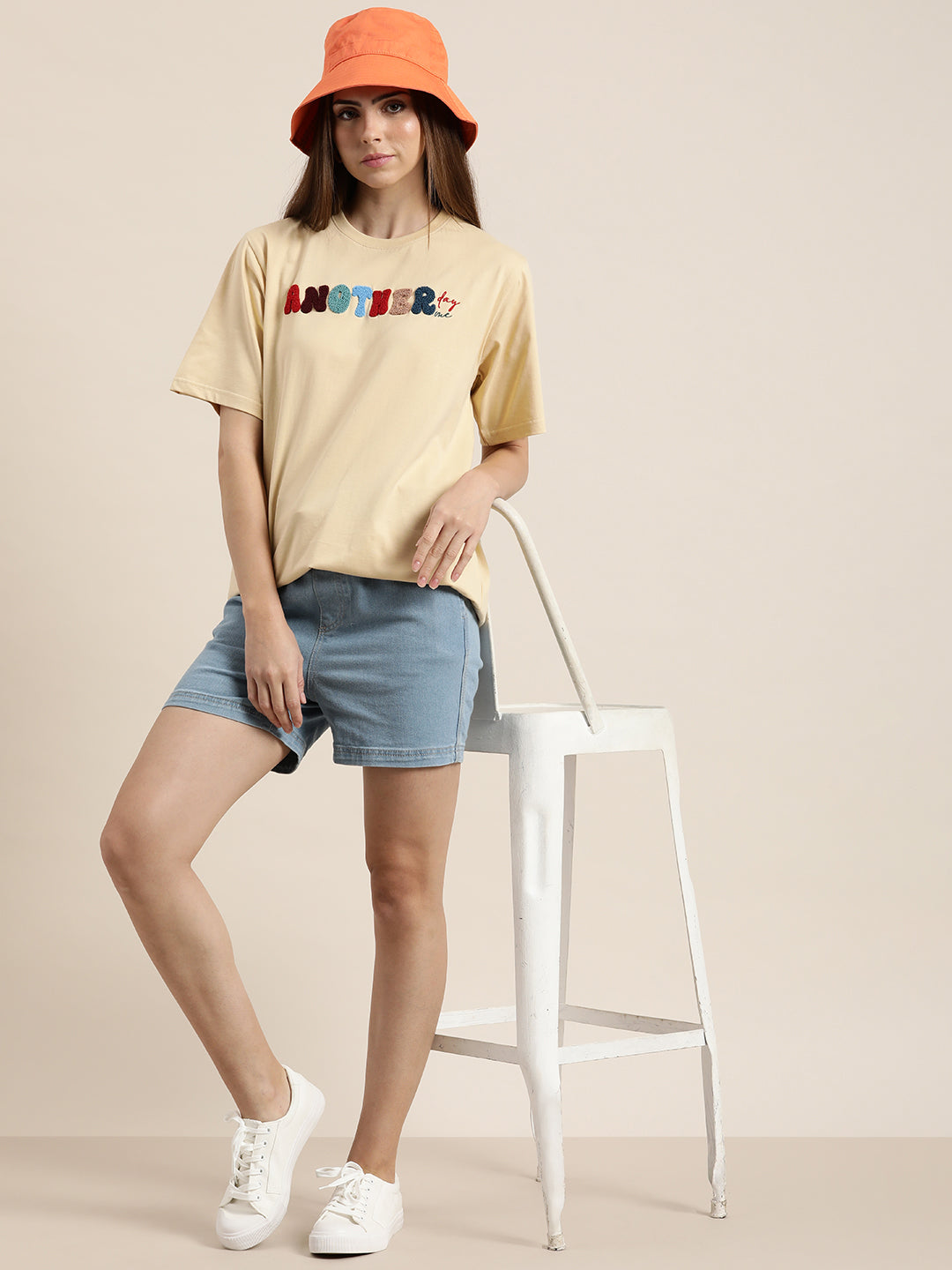 Womens Half Sleeve Round Neck Oversized Fit T-Shirts