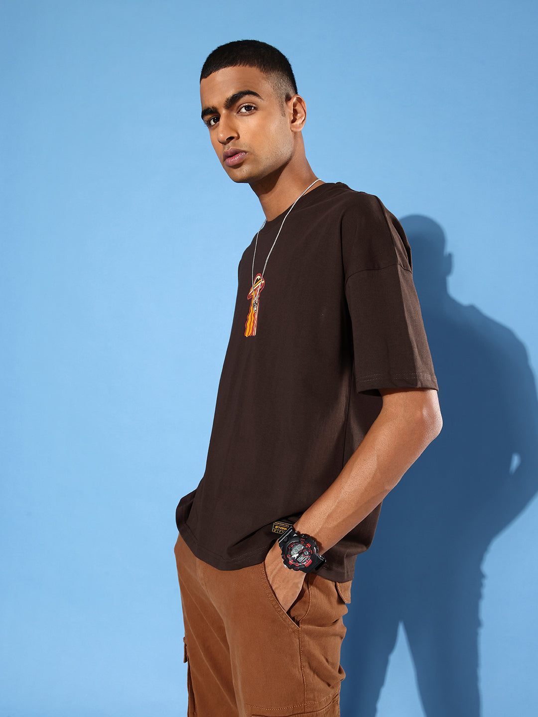 Mens Half Sleeve Drop Shoulder Printed Oversized Fit T-Shirts