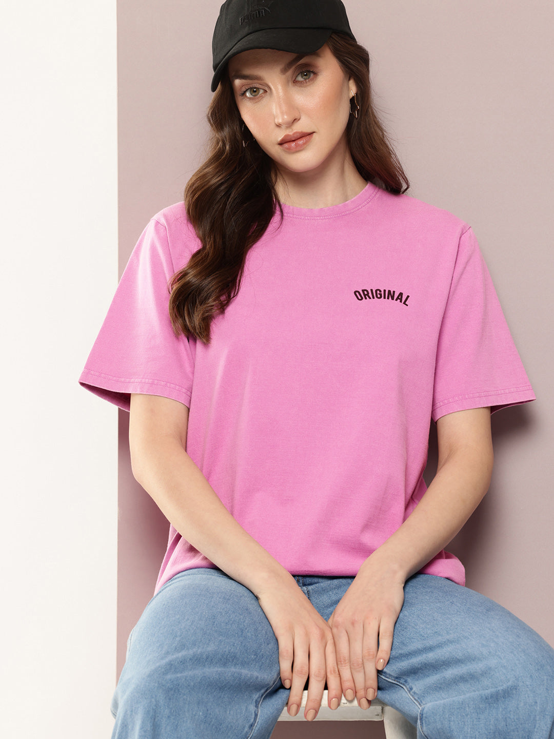 Womens Half Sleeve Round Neck Printed Oversized Fit Tshirts