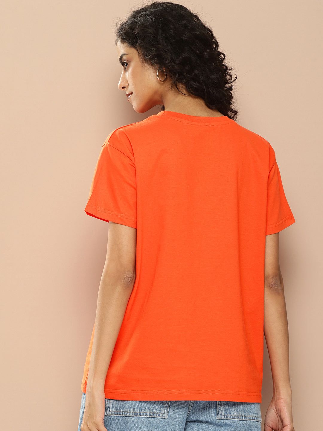 Womens Half Sleeve Round Neck Printed Boxy Fit Tshirts