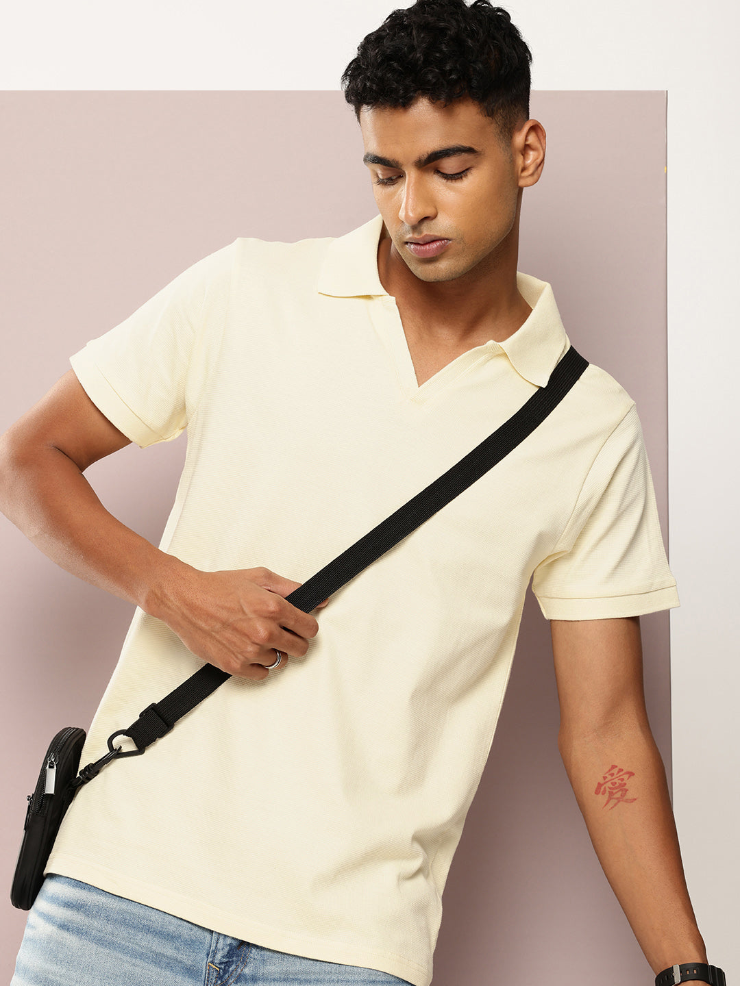 Mens Half Sleeve Polo Neck Solid Regular Fit Tshirts