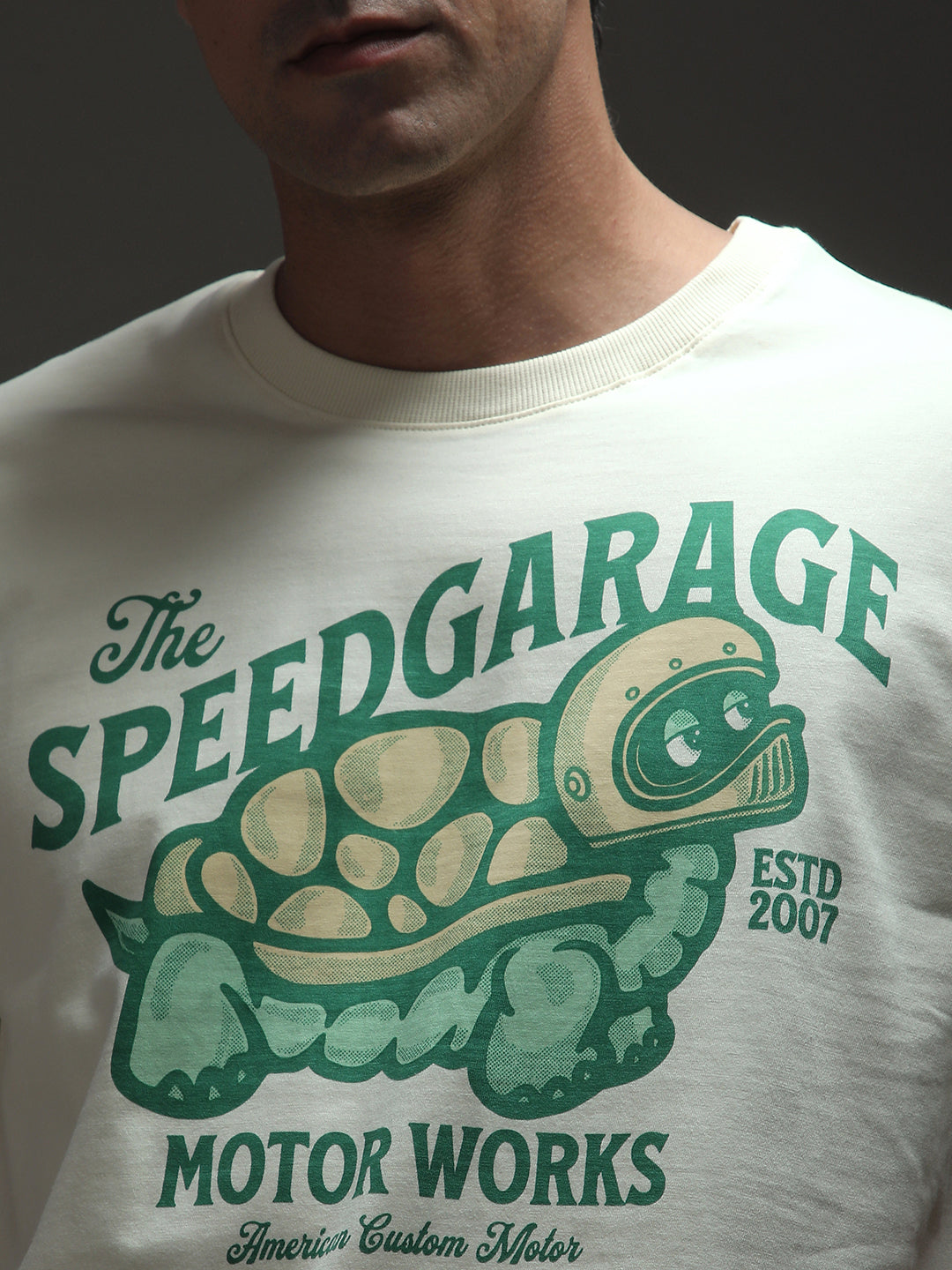 Mens Half Sleeve Drop Shoulder Printed Oversized Fit T-Shirts