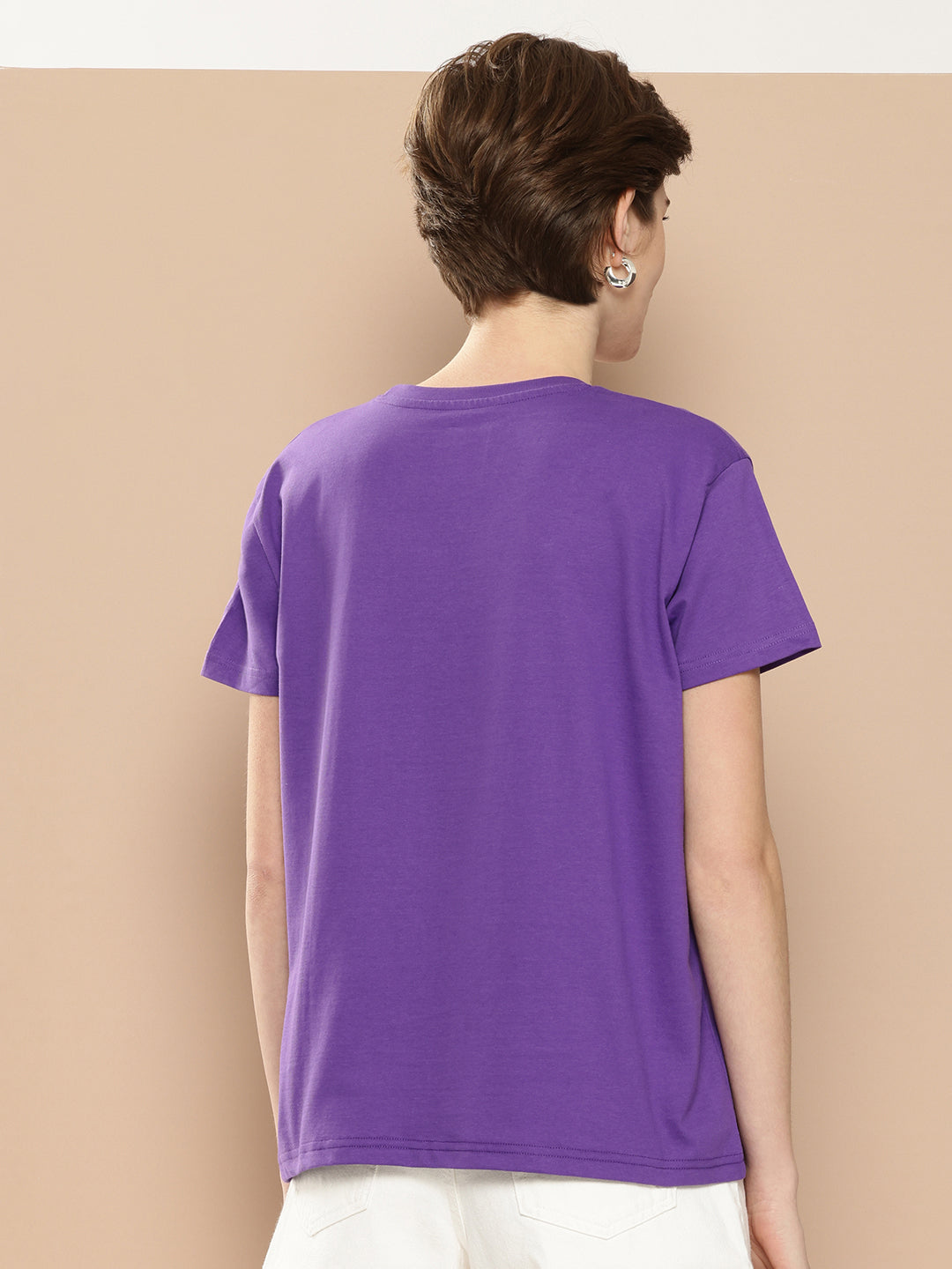 Womens Half Sleeve Round Neck Printed Boxy Fit Tshirts
