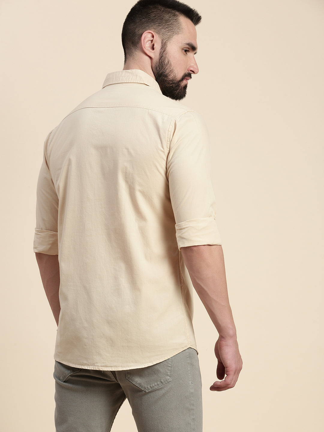 Mens Plain Full Sleeve Shirt With Pocket